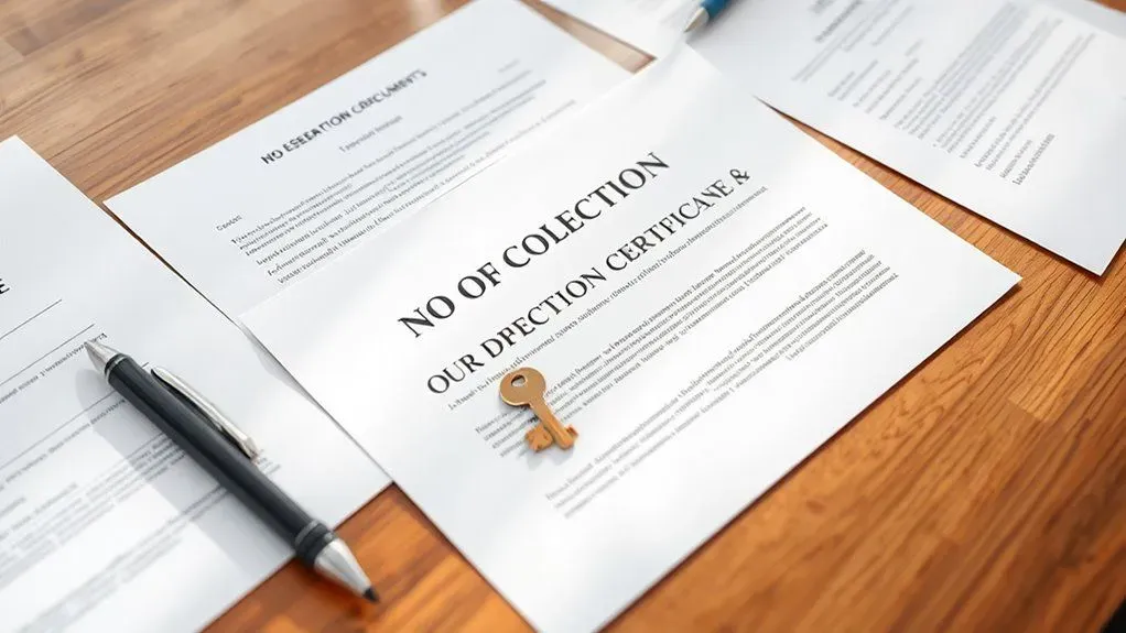 certificate of no objections
