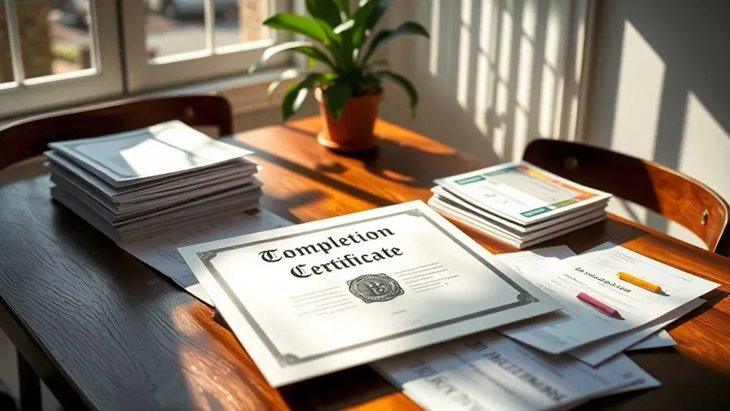completion certificate issued