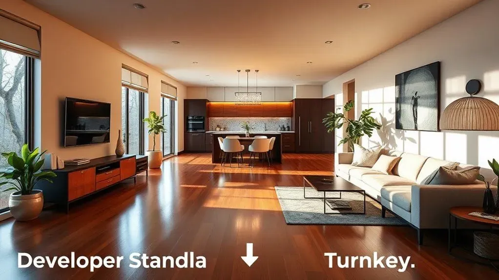developer standard versus turnkey finish